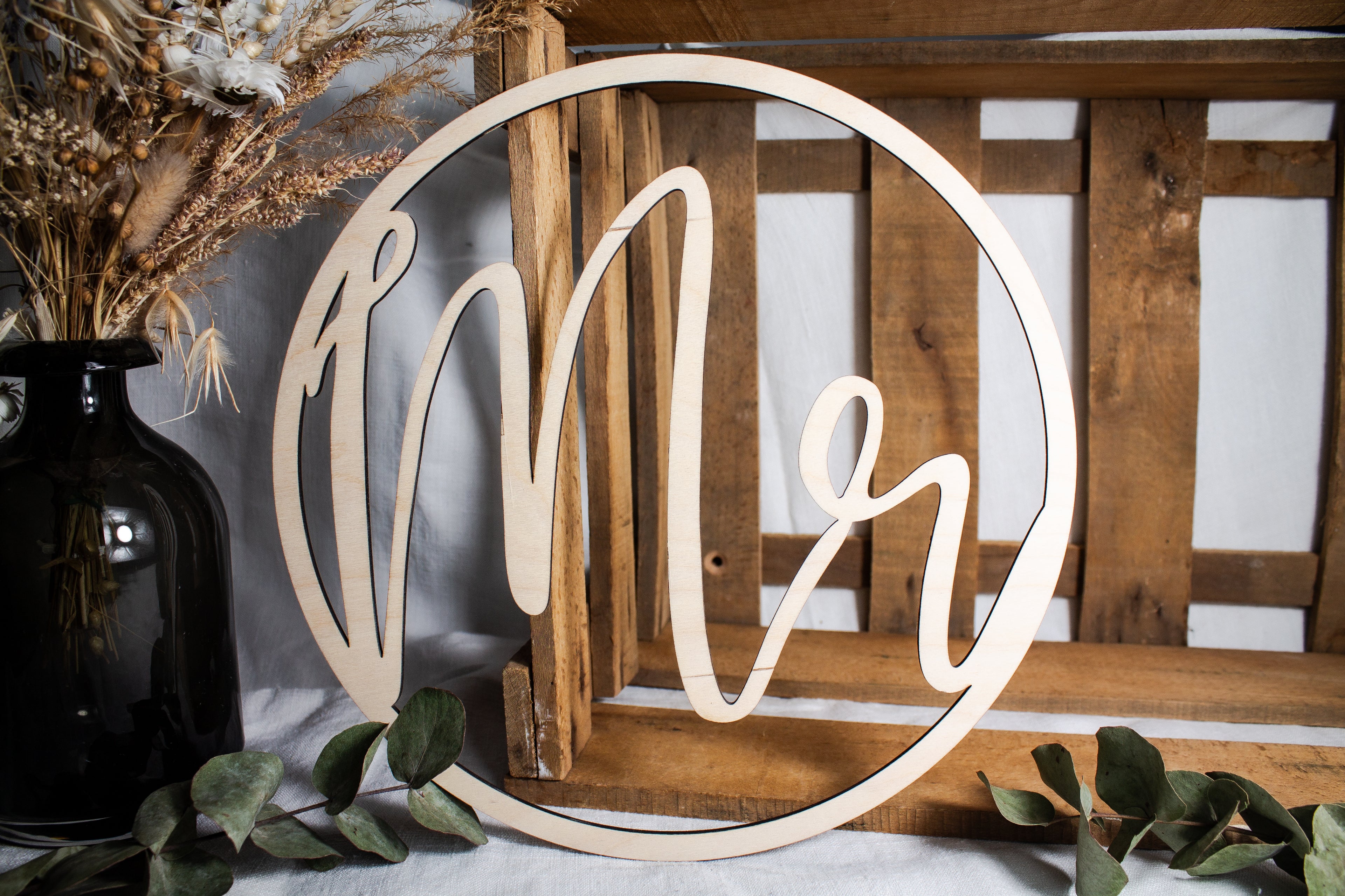 Holzringe | Stuhlschilder "Mr & Mrs"