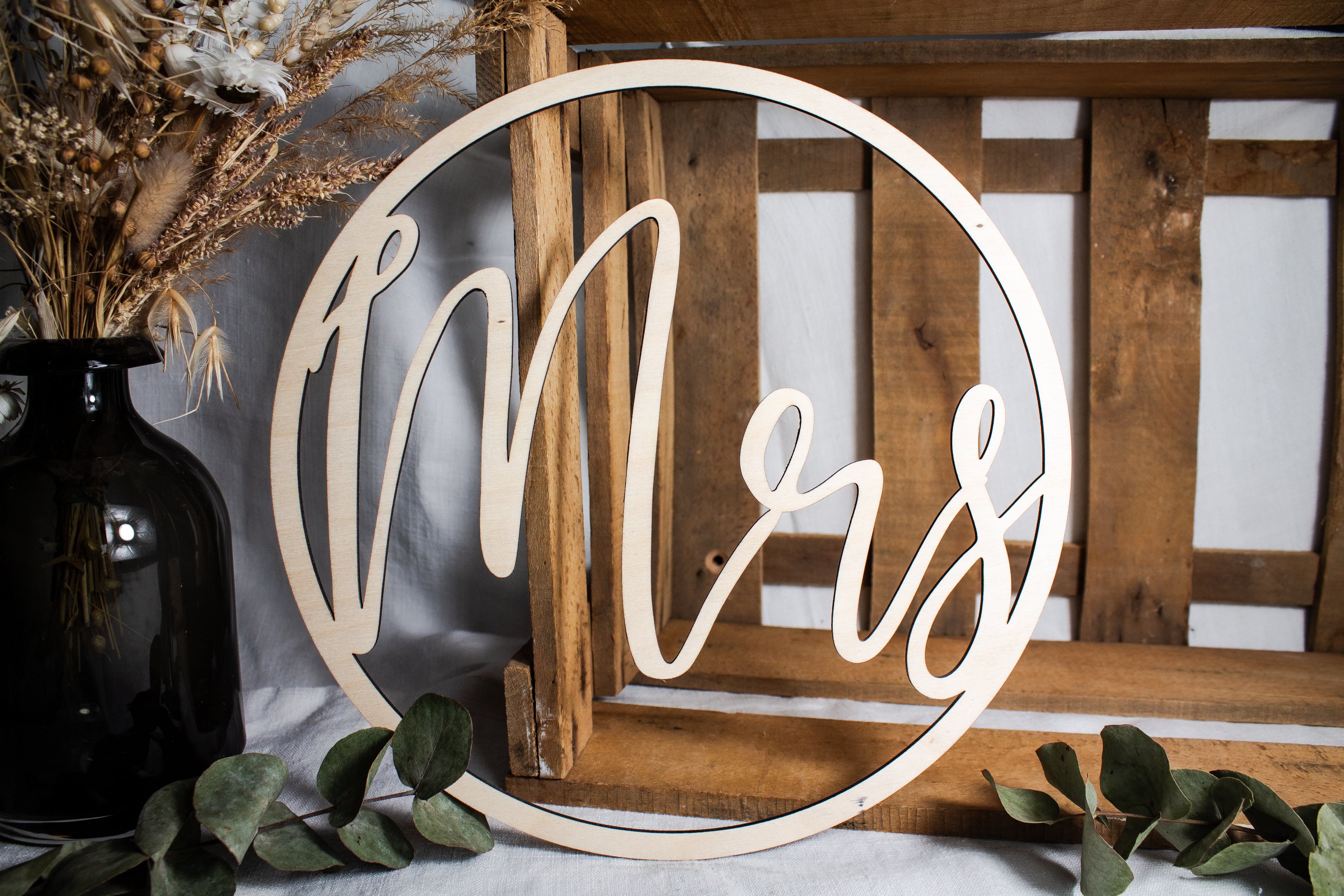 Holzringe | Stuhlschilder "Mr & Mrs"