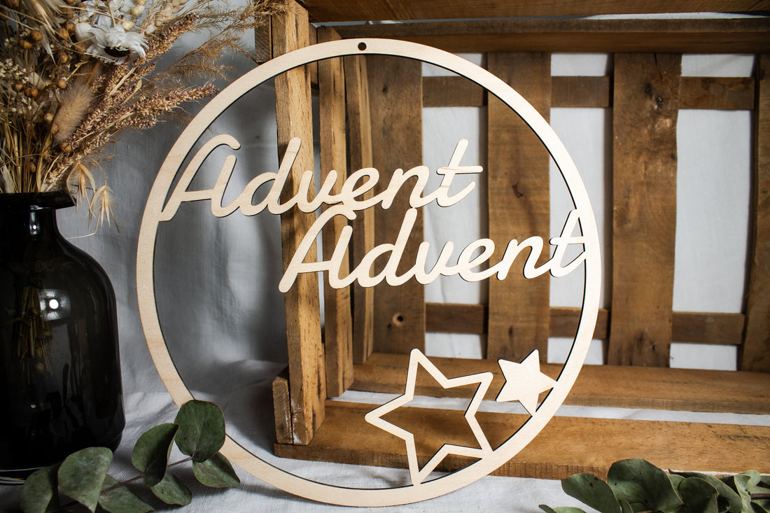 Holzkranz | Holzring &quot;Advent Advent&quot;